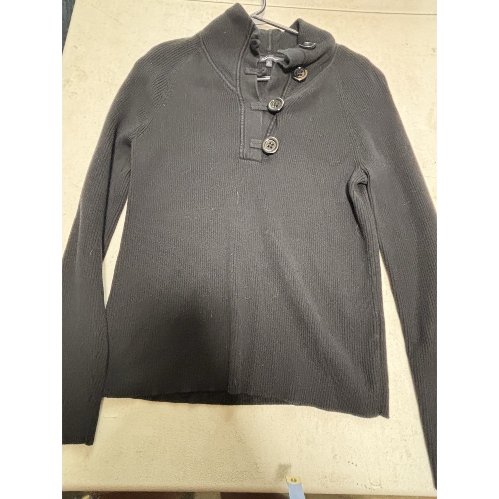 Anne Klein 4‎ Button Sweater Black Size L